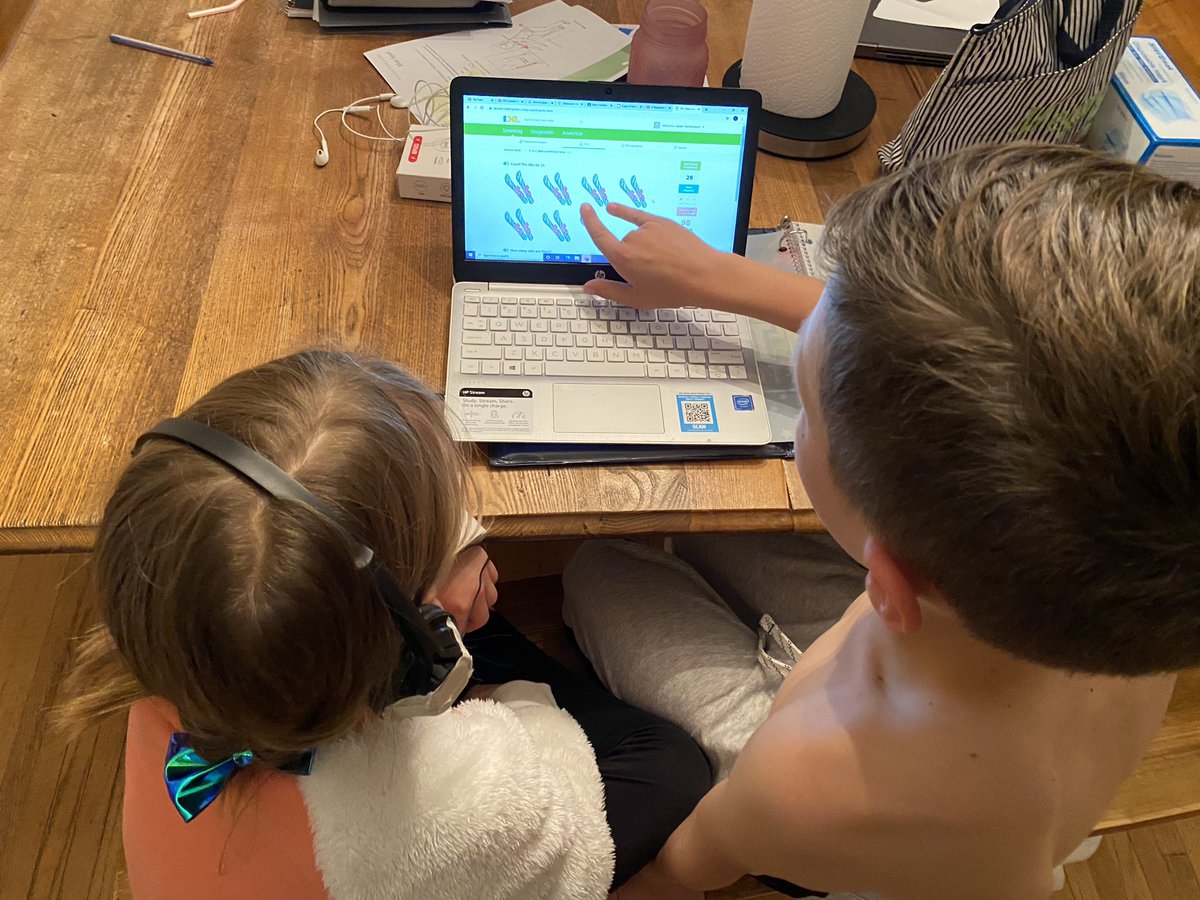 J_Wyttenbach's tweet photo. Big brother helping his lil’ sister in math. #siblingmath @KMElem @LauraPeckKM https://t.co/FENERTWwtN