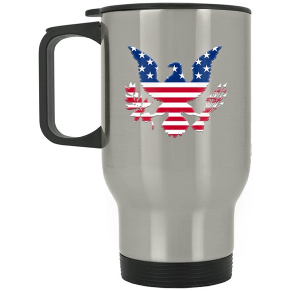 Travel Mug Red White And Blue Eagle 14 oz Stainless https://t.co/5xIQ57xXaq #4thofjuly #july4th #fourthofjuly #travelmug #mug https://t.co/dzmWjvCWQi