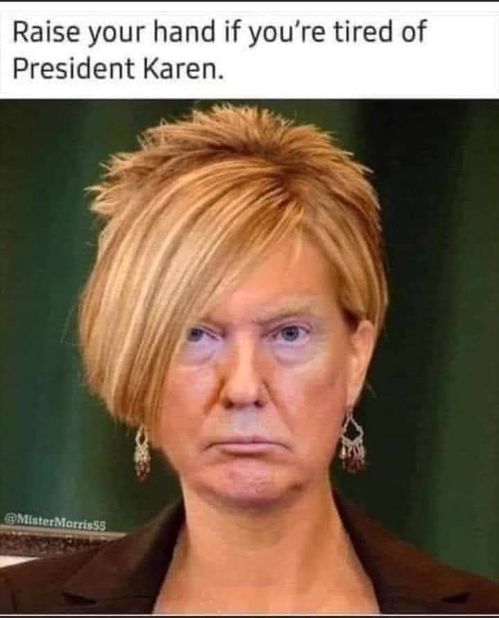 DesignerMidst's tweet photo. @realDonaldTrump SHUT THE FUCK UP PRESIDENT KAREN! https://t.co/C9HHtVZ0jC