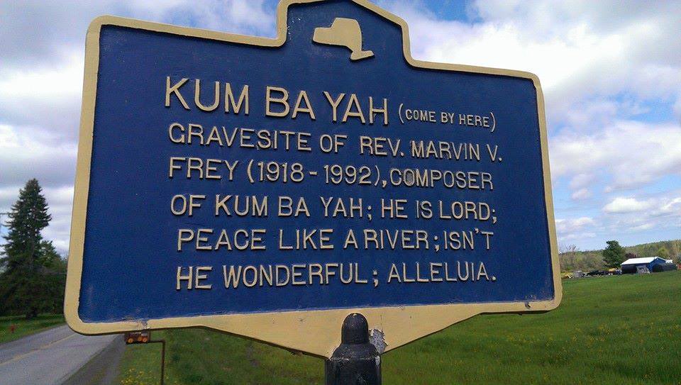 Now what I didn’t know was the tomfoolery around who wrote the song. Y’all some jumped up white evangelical music composer claimed he wrote it. This is a grave marker near his home in — wait for it — upstate New York.