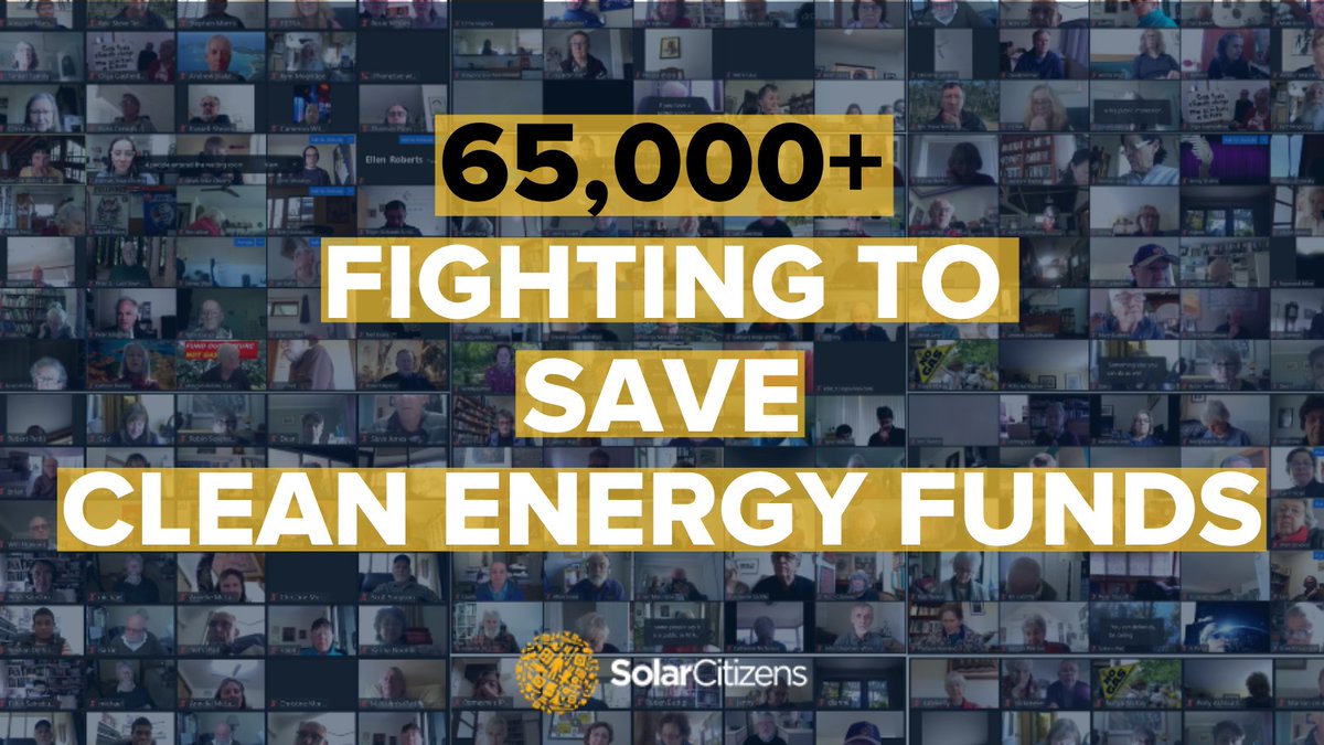 Close to 1000 people joined our online rally on Monday to handover the 65,000+ strong petition to save clean energy funds ✊

@ScottMorrisonMP and @AngusTaylorMP must not hijack ARENA & the CEFC to subsidise fossil fuels🚫#keepitclean #poweruprenewables