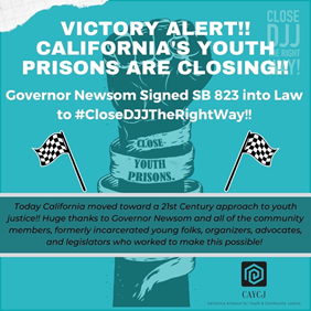 Today is the day we say: No more prisons for youth.  #CloseYouthPrisons
Tomorrow, we'll build on healing-based opportunities for our youth. #CareNotCages
I am so grateful for the visionary coalition of youth, activists, advocates, & others who worked to #CloseDJJtheRightWay.