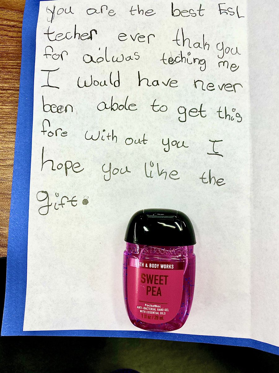 CariBickham's tweet photo. A gift from my student that Iโll treasure always. ๐๐โค๏ธThis right here is my reason and purpose for coming to school each and everyday!!! I ๐LOVE๐being a teacher!! #acecubs #campbellcubs Katy oil #lovemyels #eslforlife https://t.co/CGLf5U5bxN