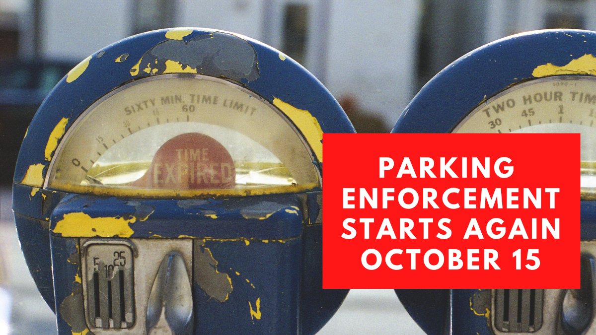 Parking enforcement resumes Thursday October 15th in the City of Los Angeles, for street cleaning, abandoned vehicles, oversize and overnight restrictions, peak hour &amp; anti-gridlock zones, and expired registration.