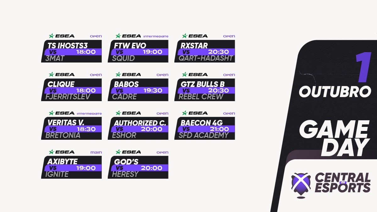 CentralDEsports's tweet photo. ๐@ESEA:
18h
๐ต๐น@TropaSuprema.iHosts3
๐ฌ๐ง๐ต๐น@Clique_GG
18h30
๐ต๐น@VERITASVINCITgg vs #BretoniaeSports ๐น๐ฉ
19h
๐ฌ๐ง๐ต๐น @axibytegg
๐ต๐น @ftwesports.Evo
19h30
๐จ๐ญ๐ต๐น @BabosGaming
20h
๐ต๐น @AuthorizedClass
๐ต๐น @GODsGaminG20
20h30
๐ต๐น #rxstar
๐ต๐น @GTZBulls.B
21h
๐ต๐น @BaeconGG.4Gaming
#CDEgameday https://t.co/8XH2i2kXmT