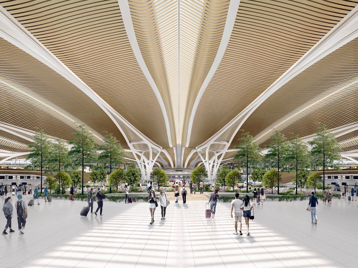 CAN T3 interior design is a love child between Baiyun & Changi. So you can see a lot of greenery inside the terminal just like SIN. T3 also features several large vertical openings that gives the massive terminal a much more spacious visual.