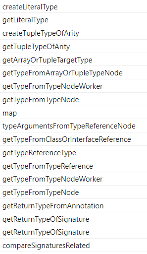 Sure enough, we hit this on & #39;2& #39; first when target = ES6. Where? In a situation like this, you want to go up the callstack until a node is in scope (at getTypeFromTypeNode), and inspect it.
