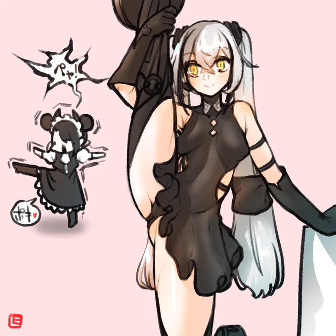 可動域をアピールするデストロイヤー
#ドルフロ 