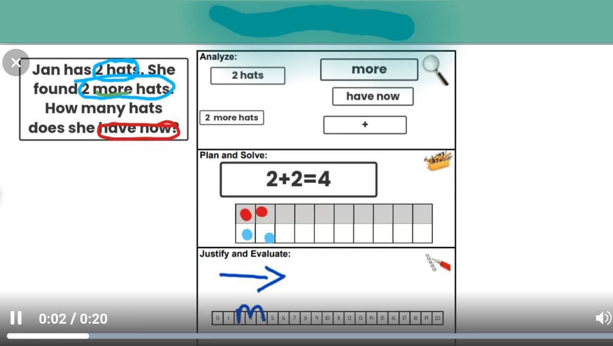 AtonSBE's tweet photo. Word problem with the problem solving module for 1st graders.

#PISDMathChat https://t.co/TEpZzbNAmQ
