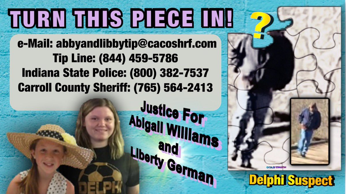 ColdTruth13's tweet photo. #Doyouknow #DelphiMurderer It’s time to do the right thing. https://t.co/HEkA9DfCDk