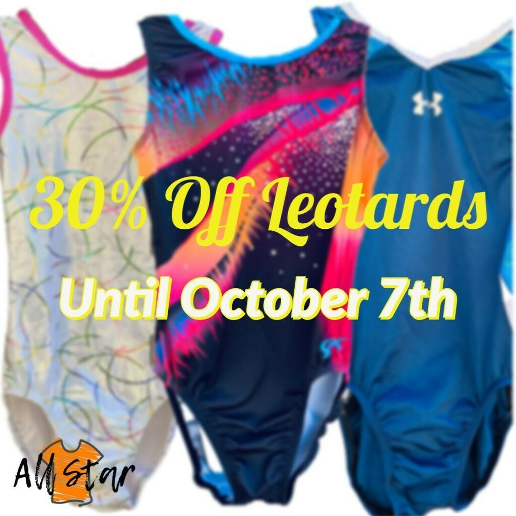 AllStarMarket's tweet photo. Get 30% off any leotard purchase until 10/7! Of course you need to refresh your collection with meet season right around the corner! Get rid of the old and bring in the new!

Refunds processed by All Star within 24 hours after purchase is accepted by pur… https://t.co/GwvnuHkwCM https://t.co/dF4BxmzoPB