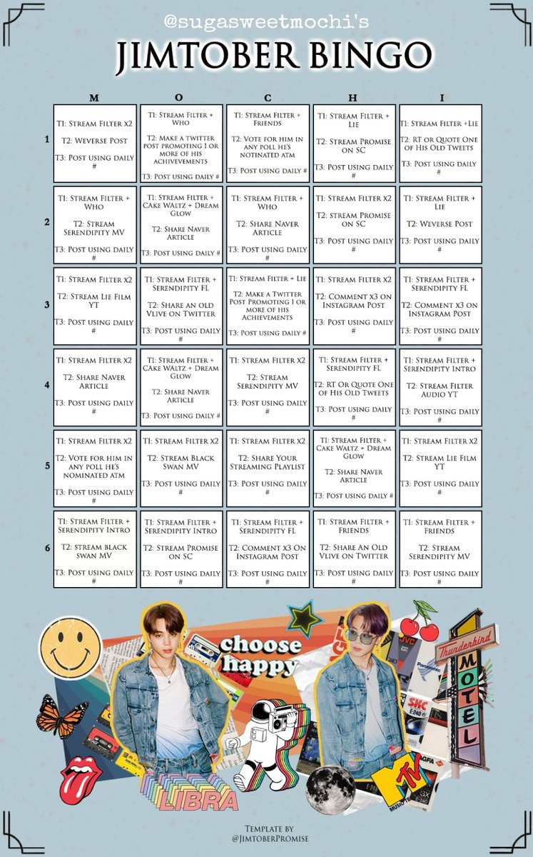 ↬ i missed the 00:00 kst time for day 1's hashtag, but wanted to post anywaytoday's tasks and bingo card:↬ stream filter x2 [ ✓ ]↬ post on weverse [ ✓ ]↬ post using today's hashtag [ X ]