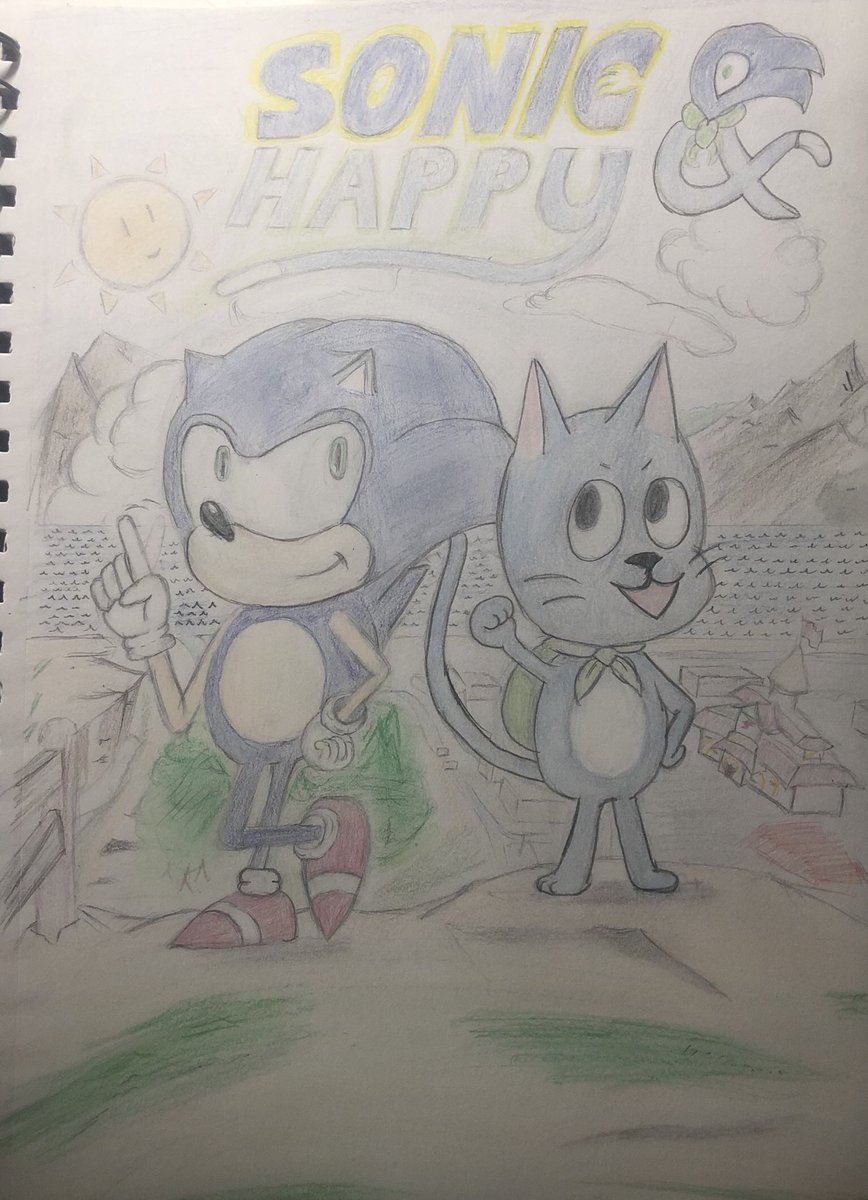 Sonic and Happy teaming up!?!? I would be interested in seeing that happened. #SonictheHedgehog #HappyExceed #Happy #FairyTail #sonic #art #pencildrawing #colordrawing #fanart #fairytailfanart #sonicfanart #anime #videogame #crossover #fairytailexceed #hedgehog