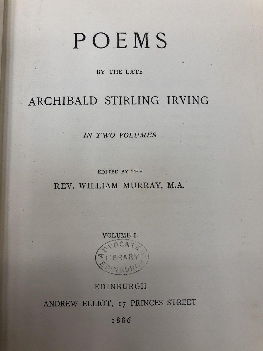 9. Archibald Stirling Irving’s poetry at the National Library of Scotland. Free to access with a library card and HIGHLY recommended. Some poems concern his family, and one (or more!) may be about John.