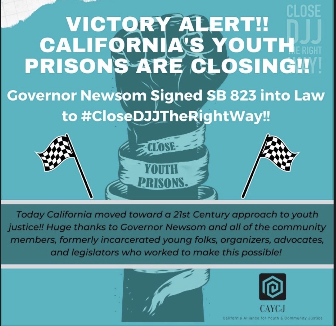 Victory!! Huge shoutout to all those, across the state, who put in so much work to make this happen✊🏽 We have so much more work to do but this is a win I can’t help but to get emotional about. It’s time we protect our youth. #FREEOURYOUTH #CloseDJJtheRightWay