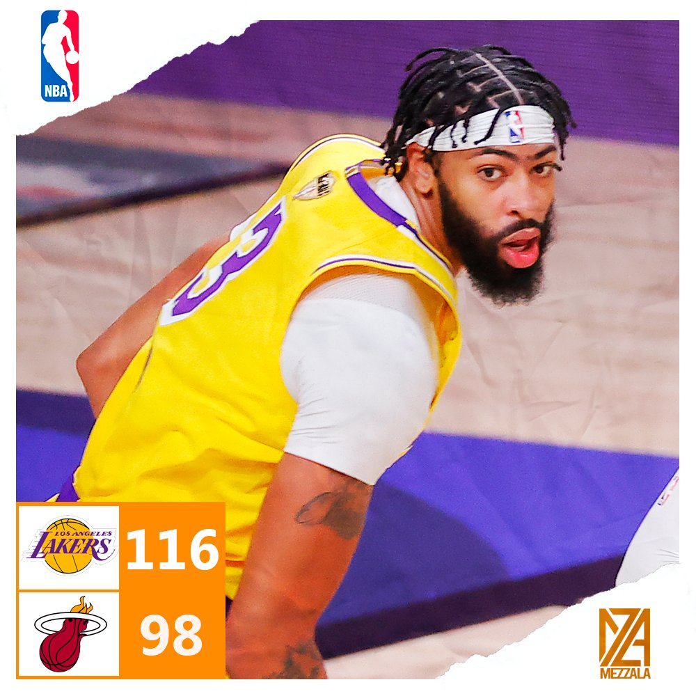 MezzalaProyect's tweet photo. 🏀🏆El primer capitulo de las #NBAFinals es para #LakeShow 

@LosLakers 116-98 @MiamiHEAT 

#NBA https://t.co/n2yeXpmAKi