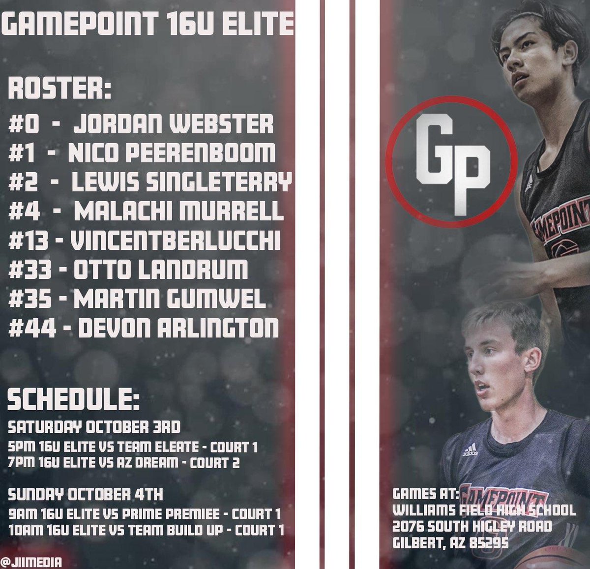 GamepointNation's tweet photo. Gamepoint 16u Elite will be in Phoenix this weekend participating in the Arizona Fall Classic.  #gpnation @jiimedia @GreggRosenberg1 @jaepeakae @AntBolt_3 @arlington_devon @gerryfreitas https://t.co/AuX7sq9gUh
