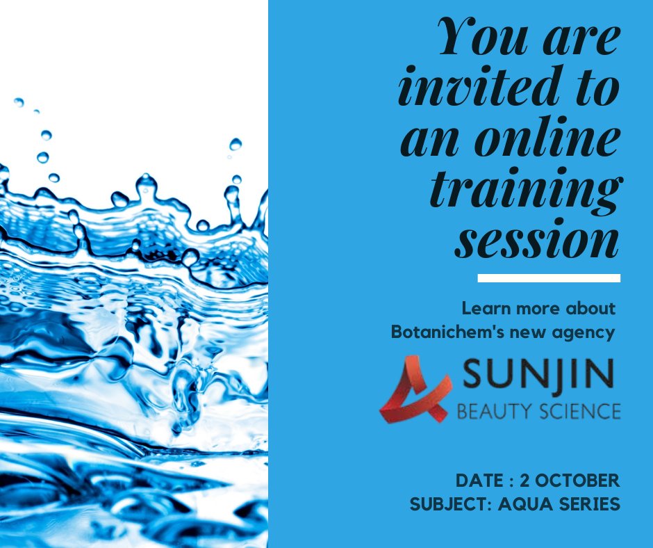 botanichem_sa's tweet photo. Join Sunjin Beauty Science’s Global Customer Seminars and learn more about their innovative products and ingredients.
Date: 2 October. Time: 10:00 – 11:00 (GMT+2) SA Time 10:00 – 11:00
Link: https://t.co/2S3SZcH7Go

#botanichem #sunjin #natural #botanical #innovative #education https://t.co/ZfA3D62GT2