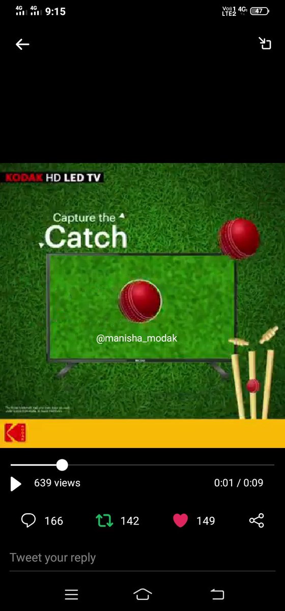 manisha_modak's tweet image. Here I Perfectly Caught The Ball⚾👇🏻

#WatchToWin #1 #WatchToWin #KodakAndroidTV 
#KodakTv #Contest 
🔸@kodaktvindia🔸

Join in guys 👇🏻
@BikashKr199 
@Tuaa74 
@Soniyaskjain1 
@ritz_star 
@RupayanSaha3 
@JackyKhattar 
@Im_karan22 
@Hi_Sang_here 
@Housemaker_star 
@SrinathAkula369