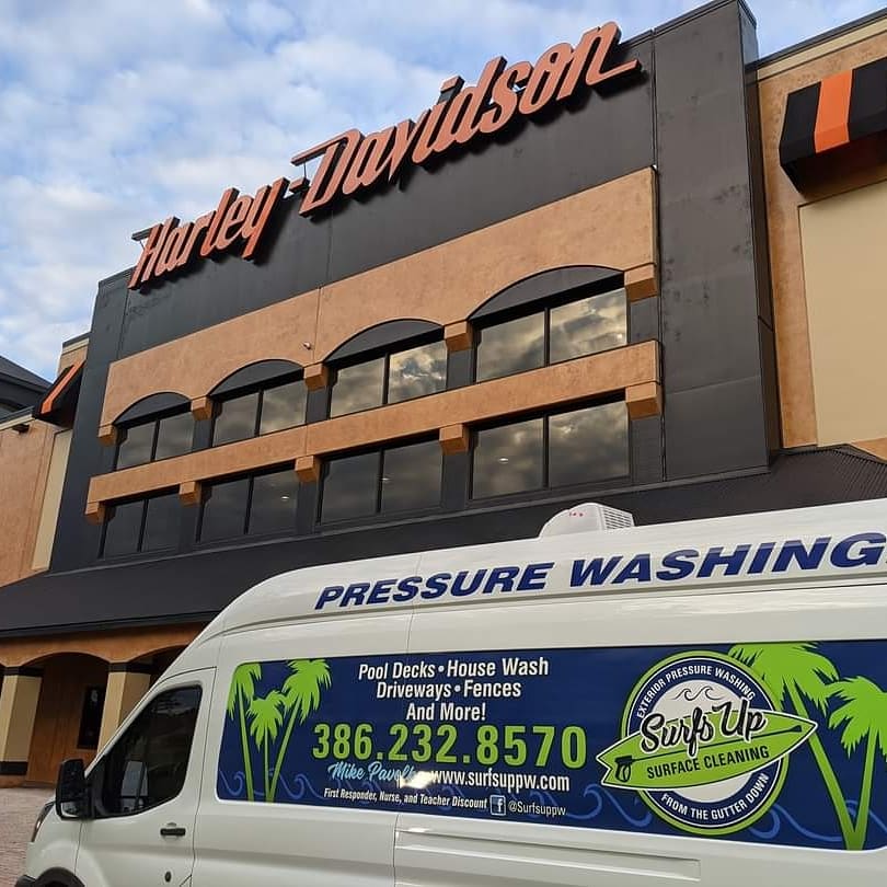 SurfsUpPW's tweet photo. Day two at Destination Daytona getting ready for Biketoberfest 2020! We pressure wash enormous to small, we do it all! Give us a call for all your pressure washing needs. https://t.co/MUa2lTrUeV