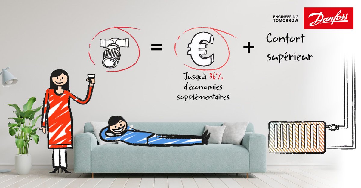 Danfoss_France's tweet photo. Jusqu’à -36% sur votre facture de chauffage ainsi qu’un confort et un bien-être supérieurs avec la régulation de température.
Apprendre encore plus : https://t.co/AfN0IQEEcF
#DPEB #Danfoss #chauffage https://t.co/o9rohl21id