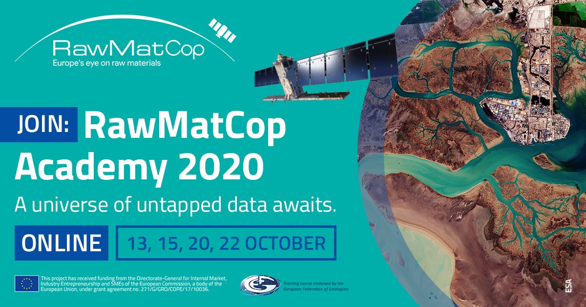 EfgInfo's tweet photo. The @RawMatCop Academy will show you how to unlock the #Copernicus’ Sentinel #satellite data to:
➡️Secure primary and secondary #mineral and material resources
➡️Monitor environmental impact

🛰️🌍
Apply by 2 October! Reduced fees for #Eurgeols ⬇️
https://t.co/bSASMFrZD9 https://t.co/4P0OPbmgSn