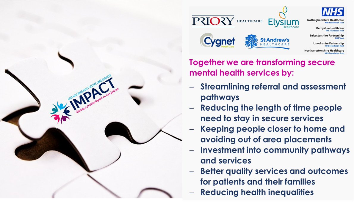Introducing IMPACT - Great to meet you!
@cygnethealth <a href="/StAndrewsCare/">St Andrew's Healthcare</a> <a href="/PrioryGroup/">Priory</a> <a href="/elysiumcare/">Elysium Healthcare</a> <a href="/NottsHealthcare/">Nottinghamshire Healthcare</a> <a href="/NHFTNHS/">Northants Healthcare</a> <a href="/LPFTNHS/">Lincolnshire Partnership NHS Foundation Trust</a> <a href="/LPTnhs/">Leicestershire Partnership NHS Trust</a> <a href="/derbyshcft/">Derbyshire Healthcare 💙</a> <a href="/NHSEastEngland/">NHS East of England</a> bit.ly/ImpactEM #mentalhealth #futurenhs #eastmidlands #NHS #TeamIMPACT