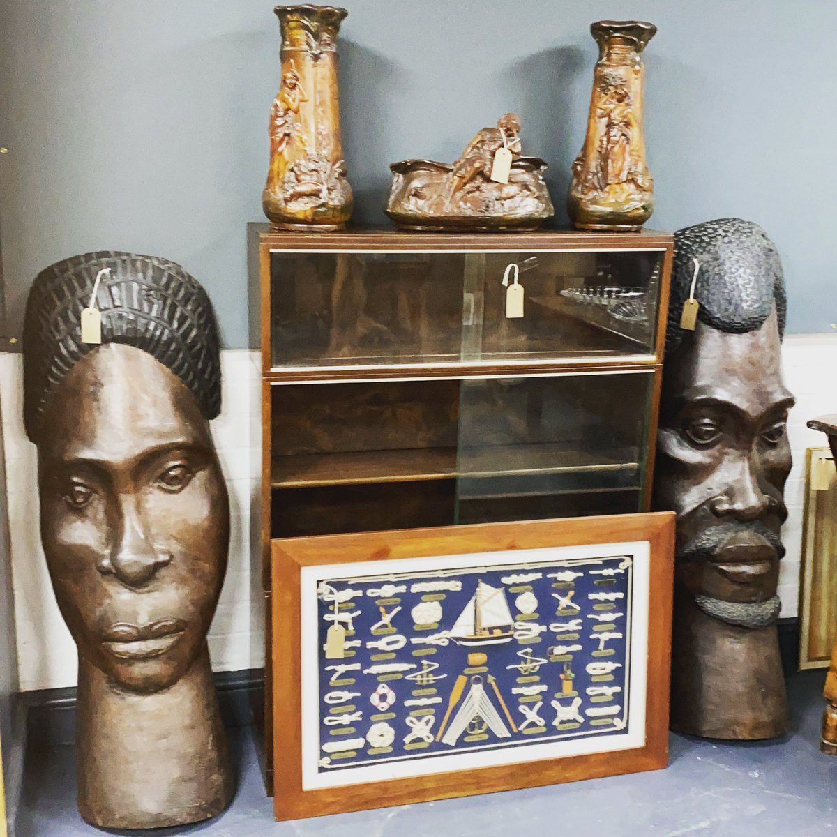 We have a new dealer in with some fantastic stock including these large Jamaican masks. #newstock #freshstock #jamaicanmasks #masks #newin #astraantiquescentre #hemswell #lincolnshire https://t.co/fZYRrKTqNk
