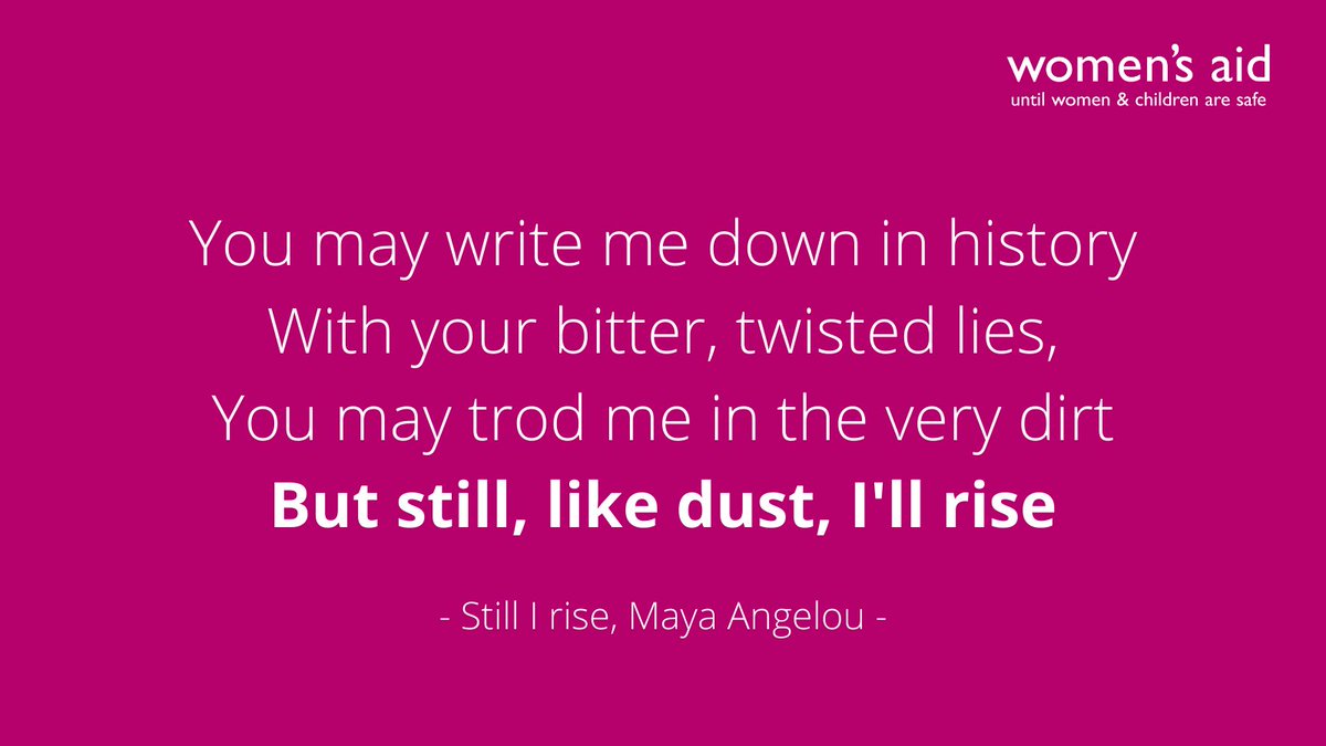 womensaid's tweet photo. We are thinking about survivors on this #NationalPoetryDay  and at the beginning of #BlackHistoryMonth. 

Still, like dust, we rise. https://t.co/nk9V6zXtz9