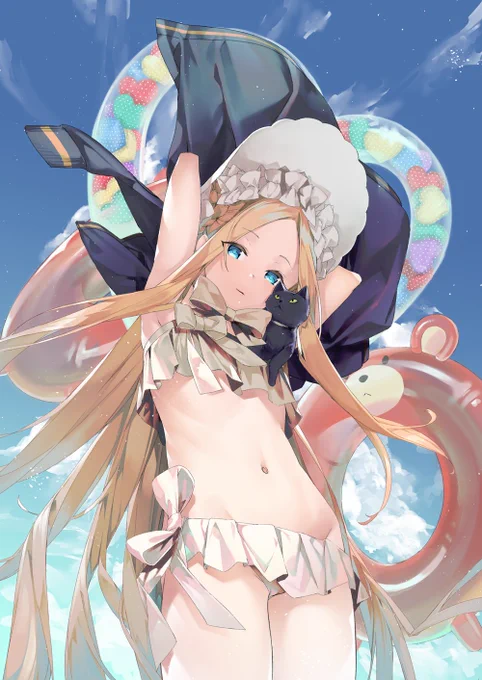 #FGO #アビゲイルかなり遅い水着アビゲイル色々と処理してて置きっぱになってたイラスト完成させました 