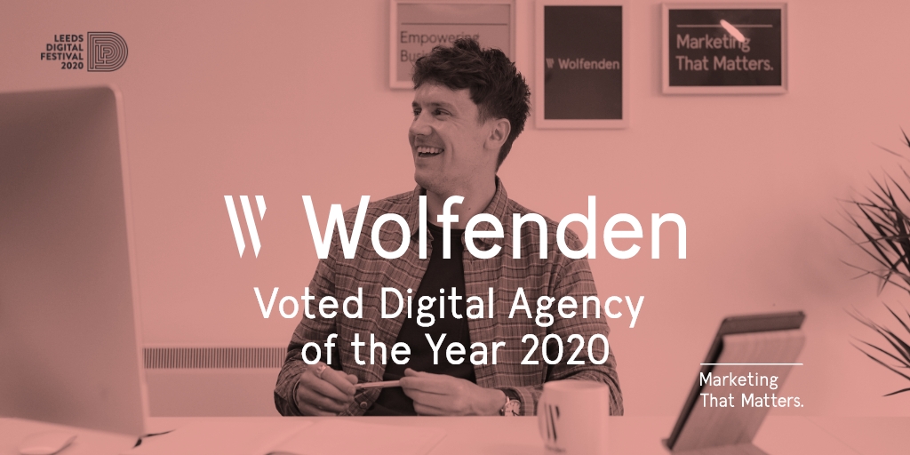 WolfendenAgency's tweet photo. We did it! We've just been voted Digital Agency of the Year &amp; our founder named Entrepreneur of the Year at the @LeedsDigiFest awards 2020! 🎉🏆 thank you to everyone who voted for us 🙏 https://t.co/n0gC5Ucoph https://t.co/RlXv3GBzvj