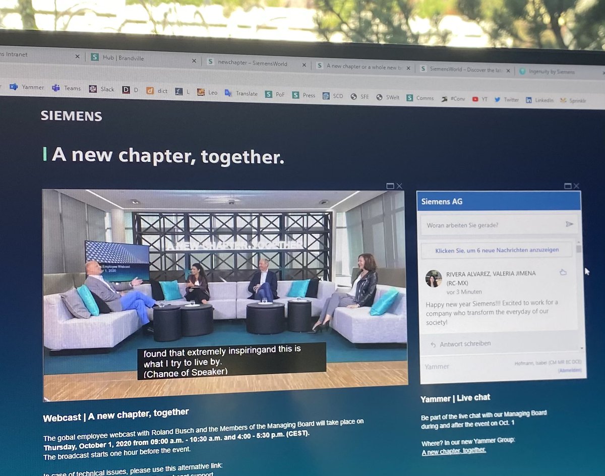 Exciting start of this #Day1 at <a href="/Siemens/">Siemens</a> with a global webcast: The board members are kicking off this #newchapter together with 240,000 colleagues, customers and partners! #proudtobesiemens #transformtheeveryday 🦋