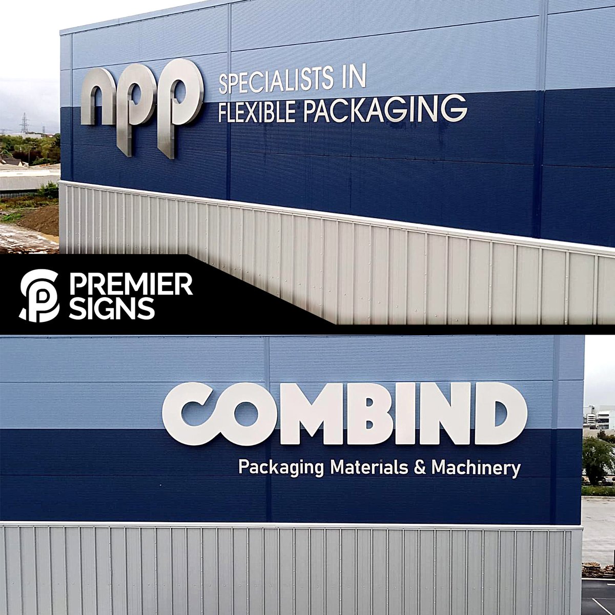 PremierSignsIE's tweet photo. Congratulations NPP Group Ltd | Specialists in Flexible Packaging on their big move to a new World Class Facility.  Highly Visible both day and night on the M3 with Wow Factor 2.5 M Stainless Steel Illuminated Lettering #signs #signage #illuminated #dublin https://t.co/LWS7jtNJE8