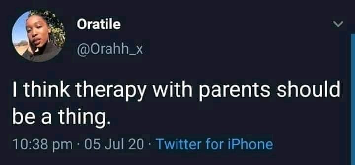 Therapy and black parents don't mix.