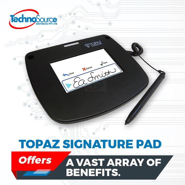 Techno_Source's tweet photo. #ElectronicDocumentation through the Topaz Signature Pad offers a vast array of benefits. By remaining compliant with current regulations while helping to reduce costs, increase revenue, save time, and increase productivity by streamlining processes. https://t.co/7KJsWcoLg7 https://t.co/P8HQyUKnNi