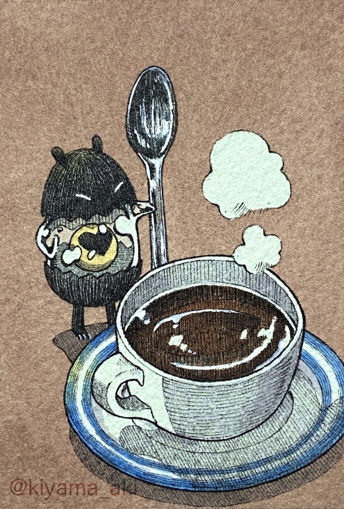 「完成ー!!

#コーヒーの日 
#イラスト 」|喜耶麻アキ▶︎デザフェス両日【H399-400】のイラスト