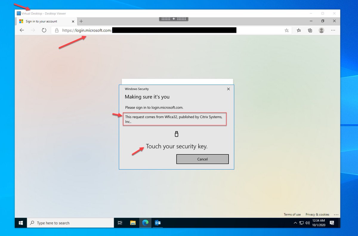 jsbodynmind's tweet image. #FIDO2 &amp;amp; #Microsoft Windows Hello optimized #Citrix HDX virtual channel. Works w/ multi-protocol keys (FIDO2 &amp;amp; PIV concurrently) 

-Windows 10 1909 min, 2004 best
-VDA 2009 
-Workspace app 2009.5
-DG VDA v.2003
-In VM, works w/ new Edge
-Citrix Cloud Monitor won&apos;t show VC (yet)