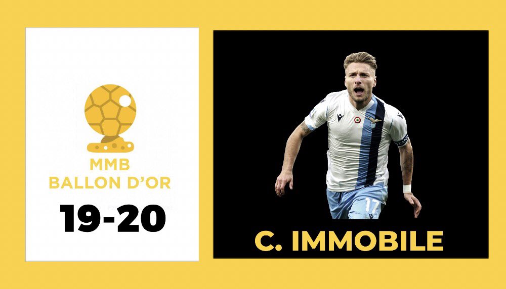 league_mmb's tweet photo. MMB BALLON D’OR - Ciro Immobile ha vinto il PALLONE D’ORO 2019/2020. 👑 https://t.co/aL0DGAmgzU