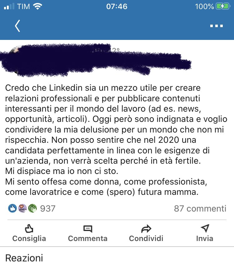 FSFederica's tweet photo. Non giudicata idonea perchè in #età #fertile . @GiuseppeConteIT @nzingaretti forse la vera priorità italiana è rendere accessibile il mondo del lavoro a metà della popolazione?
P.s.: per i maschietti, i figli sono anche vostri. https://t.co/lHuQfO2Fpk