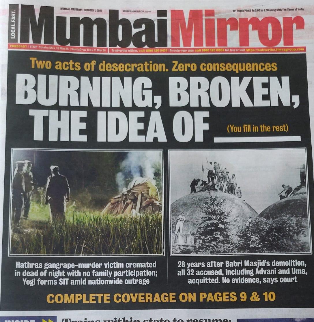 Burning, Broken, The Idea Of INDIA....

#HathrasCase #BabriDemolitionCase