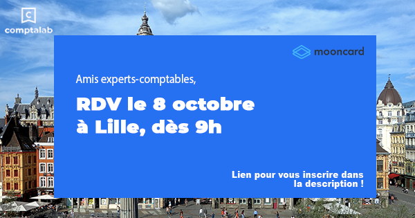Deuxième destination du ComptaLab Tour : Lille ! 🚀 Venez discuter innovation avec <a href="/mooncard_co/">Mooncard 💳</a> <a href="/welyb_contact/">Welyb</a> <a href="/MyUnisoft/">MY UNISOFT</a> <a href="/libeo_io/">Libeo</a> <a href="/VieDeComptable1/">Vie De Comptable by HappyCab</a> (happyCab) <a href="/newdealrh/">NewDeal</a> <a href="/evolizfr/">Evoliz</a> <a href="/ChaintrustAI/">Chaintrust</a> <a href="/mjacouton_abcsr/">abCSR</a> <a href="/atometrics/">Atometrics</a> ! 
Inscrivez-vous ici : hubs.ly/H0wGQXp0