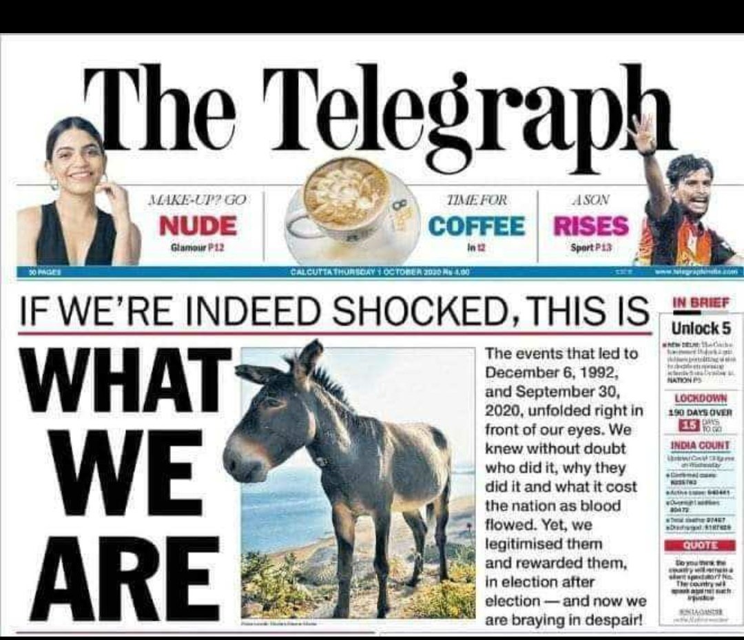 TalksUnfurl's tweet image. Well I would say, why to bring shame on donkeys we are more than that. 
#BabriDemolitionCase #thetelegraph