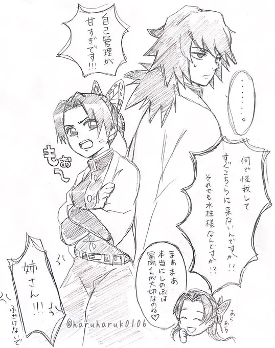#ぎゆしの
カナエ様がいた時は強気で義勇さんにダメ出ししまくってそうという妄想←
そしてそれを茶化すカナエ様が見えた(●'ω`●)← 