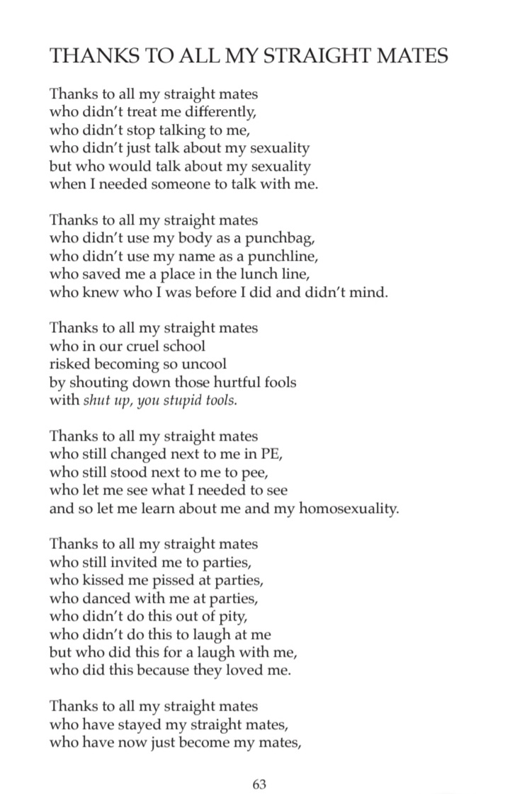 jamesliammcd's tweet photo. As it's #NationalPoetryDay2020, I thought I'd share another poem from MANATOMY, my new collection from Burning Eye Books. This is THANKS TO ALL MY STRAIGHT MATES. Happy reading. You can buy a copy of MANATOMY here: https://t.co/zoi4eaR8zI https://t.co/1SjlGqyS3I