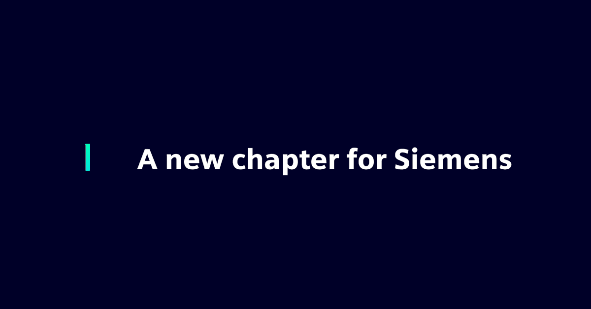 Siemens's tweet photo. You may have noticed we look a little different 🤔 Have a look at our homepage or stay tuned on our channels #NewChapter