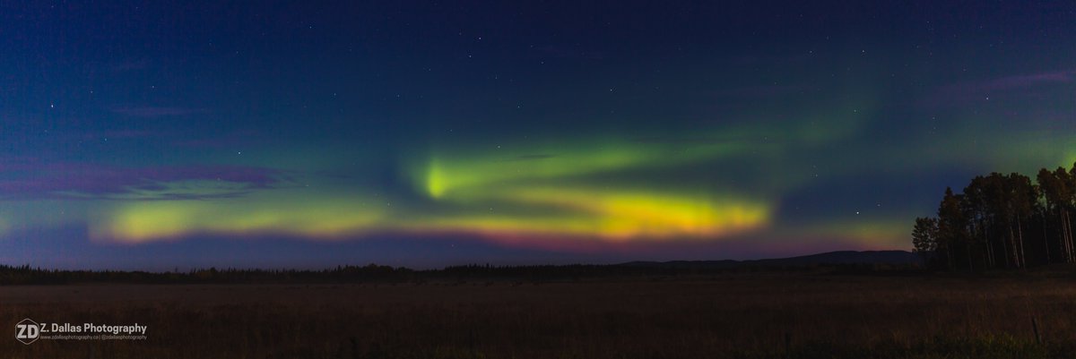 Northern lights above central British Columbia, September 29, 2020, 10:40 pm. Taken approximately 30 km north of Prince George, BC. #CityofPG #auroramax #northernlights #auroraborealis