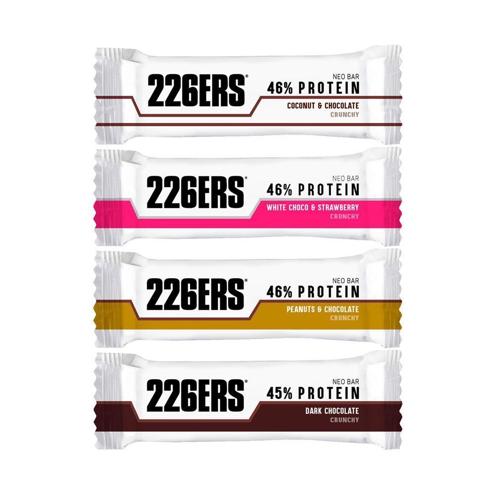 NEO BARS are 50 g protein bars that provide about 23 g of protein per bar and less than 1 g of sugar. 

Dark chocolate Crunchy • White Choco &amp; Strawberry Crunchy • Coconut &amp; Chocolate Crunchy • Peanuts &amp; Chocolate Crunchy

velo-hq.com/226ers?Product…

#226ers #feedyourdreams