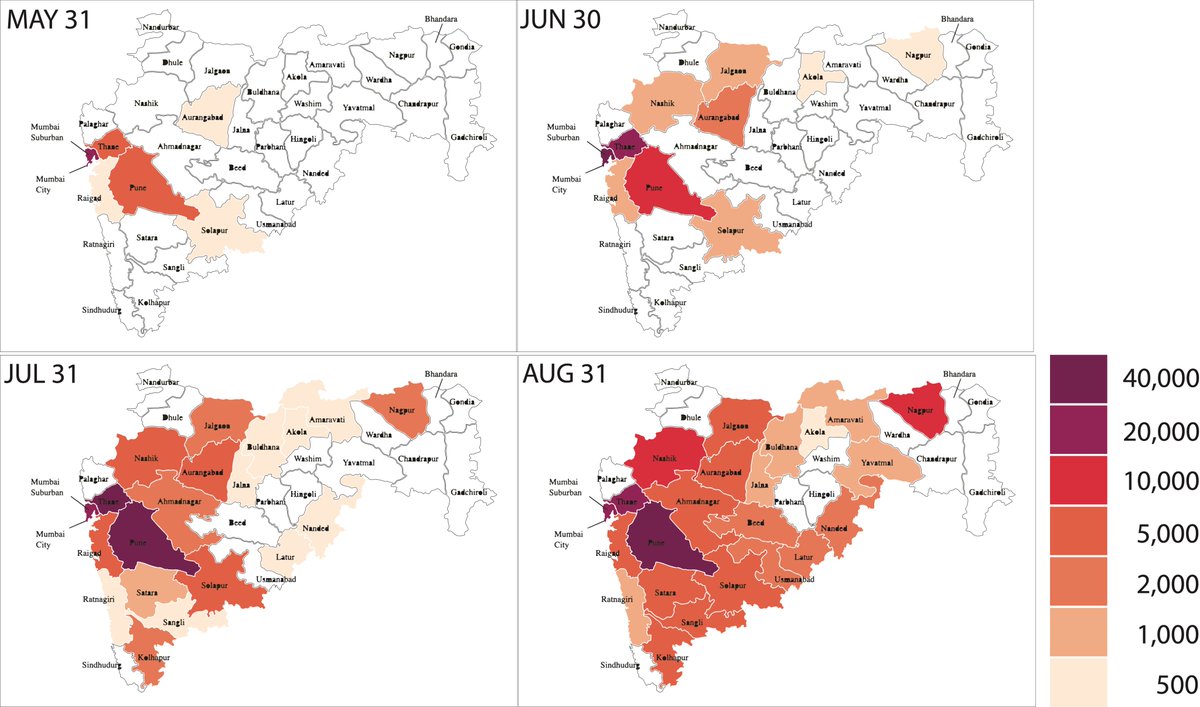 The infection spread over the months, if you notice, is not geographically continuous. It pops up in different regions. Two questions, 1. Why so? 2. Can we see a pattern in what is happening.