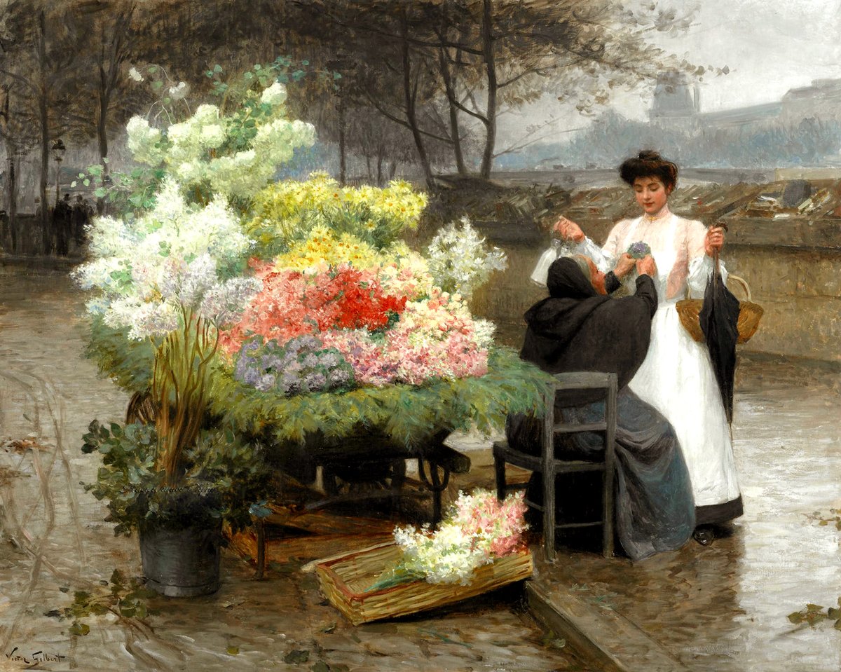 Victor Gabriel Gilbert - The flower vendor on the Quays in Paris