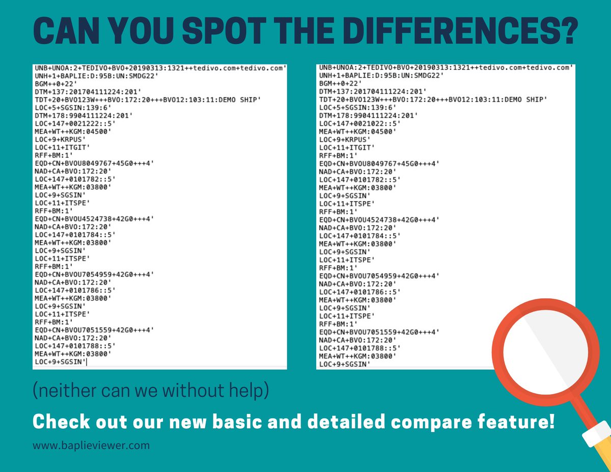 baplieviewer's tweet photo. Another update on our site at https://t.co/4bOOiCzulp -more options to compare BAPLIE files!

Gone are the days of manually comparing files or spreadsheets. Just upload, choose the Compare feature + instantly see a list of additions, deletions and changes made to the vessel data. https://t.co/bsG1fexZR5